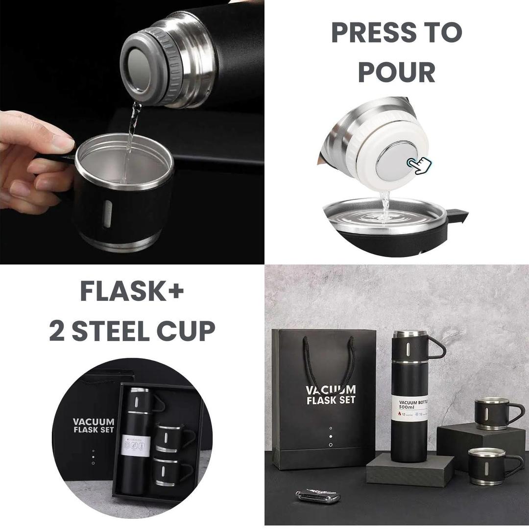 Vacuum Flask Set- 1 Pc for Ultimate Hydration