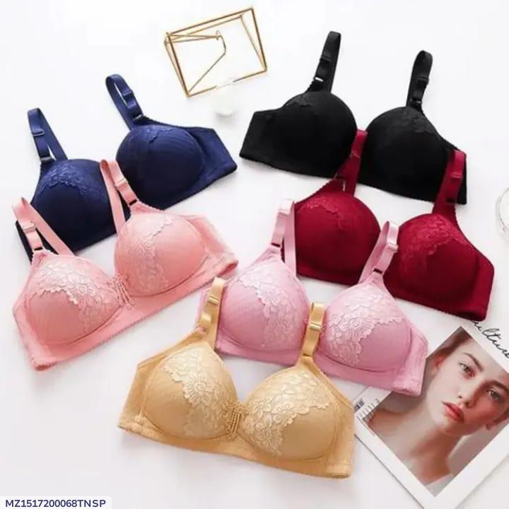 Silk Sequins Padded Push Up Bra