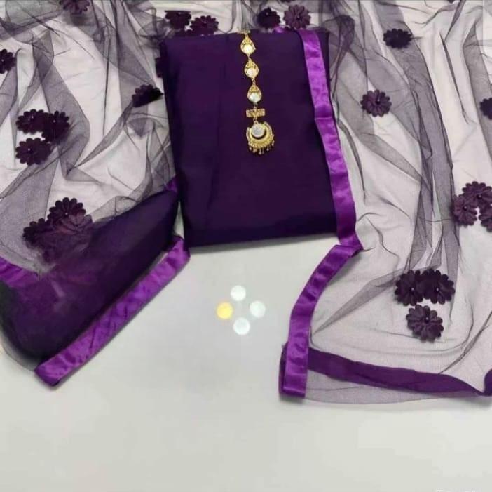 Purple Katan Silk 3-Piece Women's Suit Set