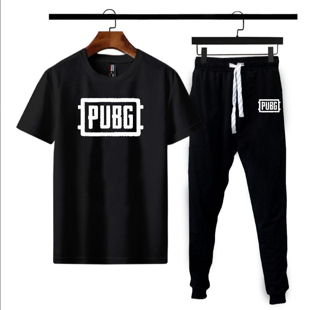 Men PUBG Graphic Cotton Track Suit Black