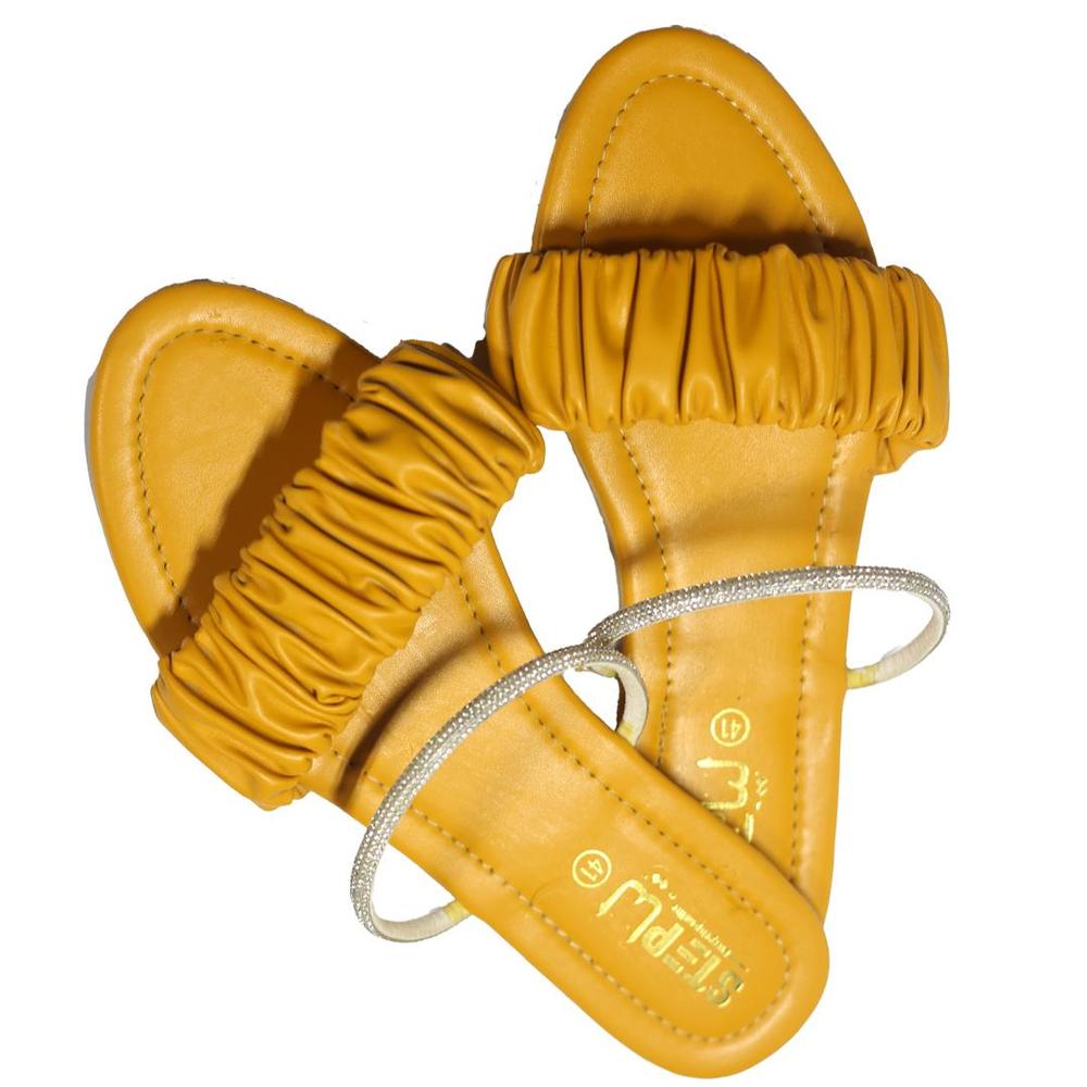 Women's Yellow Rexine Casual Flats