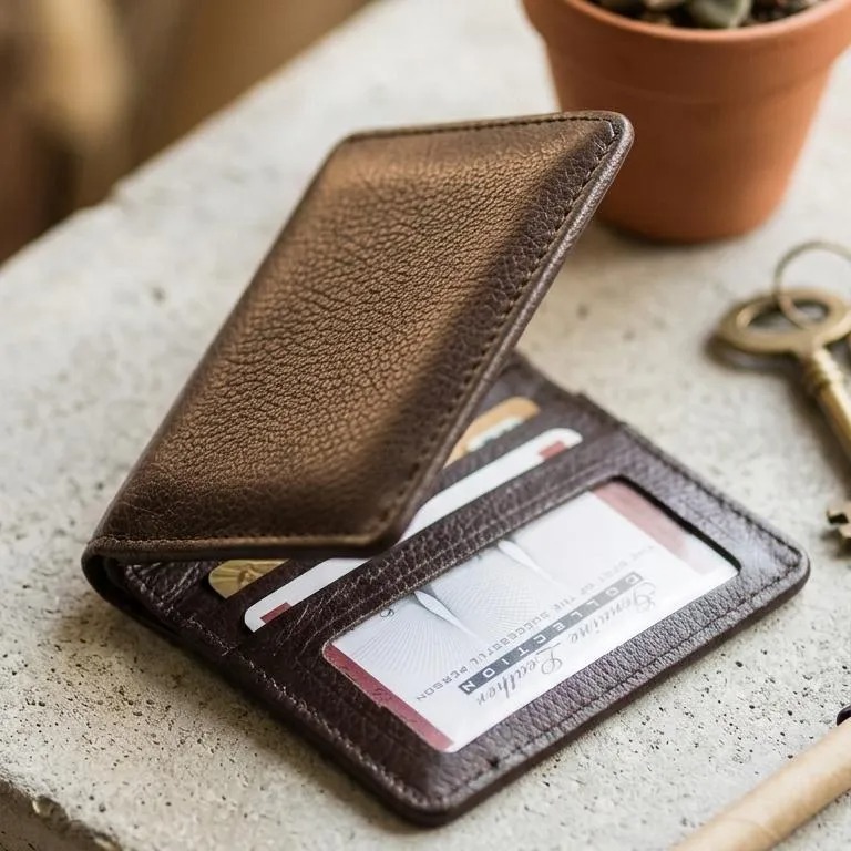 Men's PU Leather Wallet Black Brown 6 Card Holder