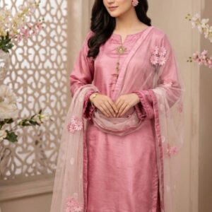 Pink Katan Silk Women’s 3-Piece Suit Set