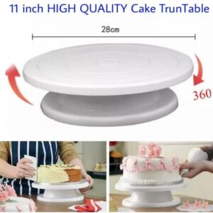 Rotating Cake Turntable Plastic White (11 inch)