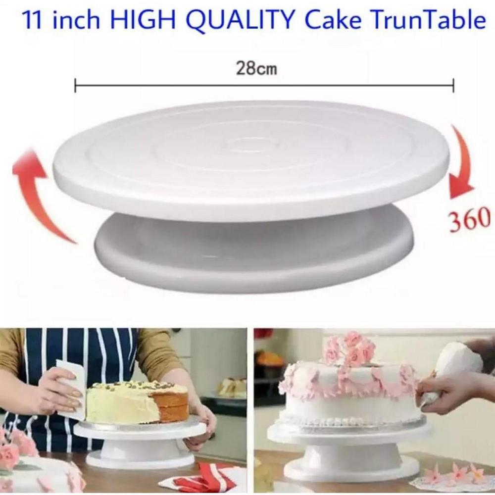 Rotating Cake Turntable Plastic White (11 inch)