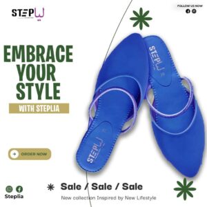 Women’s Blue Synthetic Leather Casual Pumps
