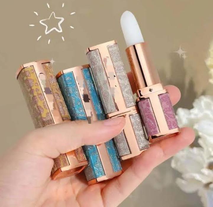 Glitter Lip Balm Set - Hydrating Glossy Pink Green Blue