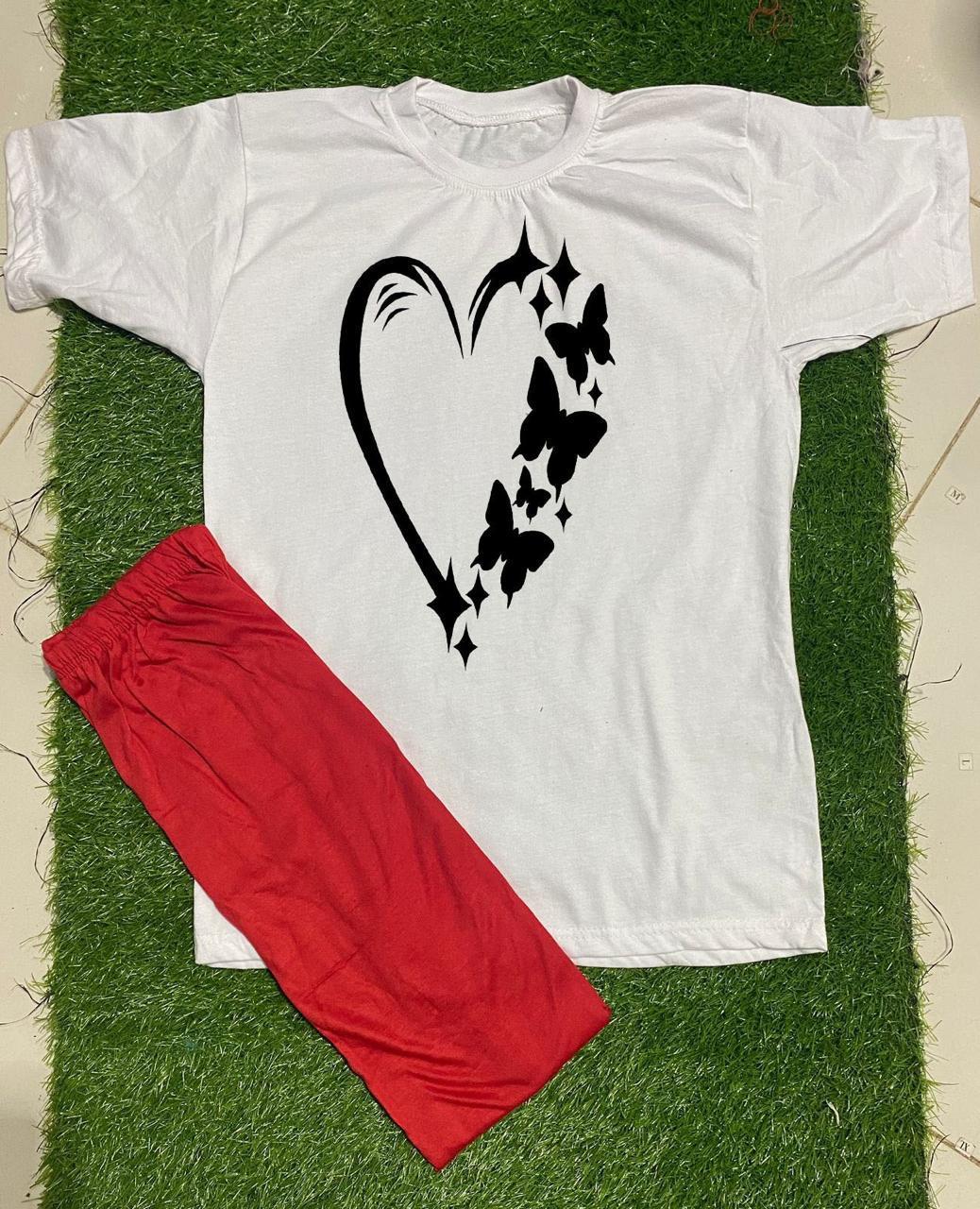 White Printed Night Suit Cotton Jersey (Medium–XL)