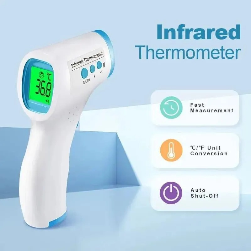 Digital Infrared Forehead Thermometer White Portable Fast Accurate