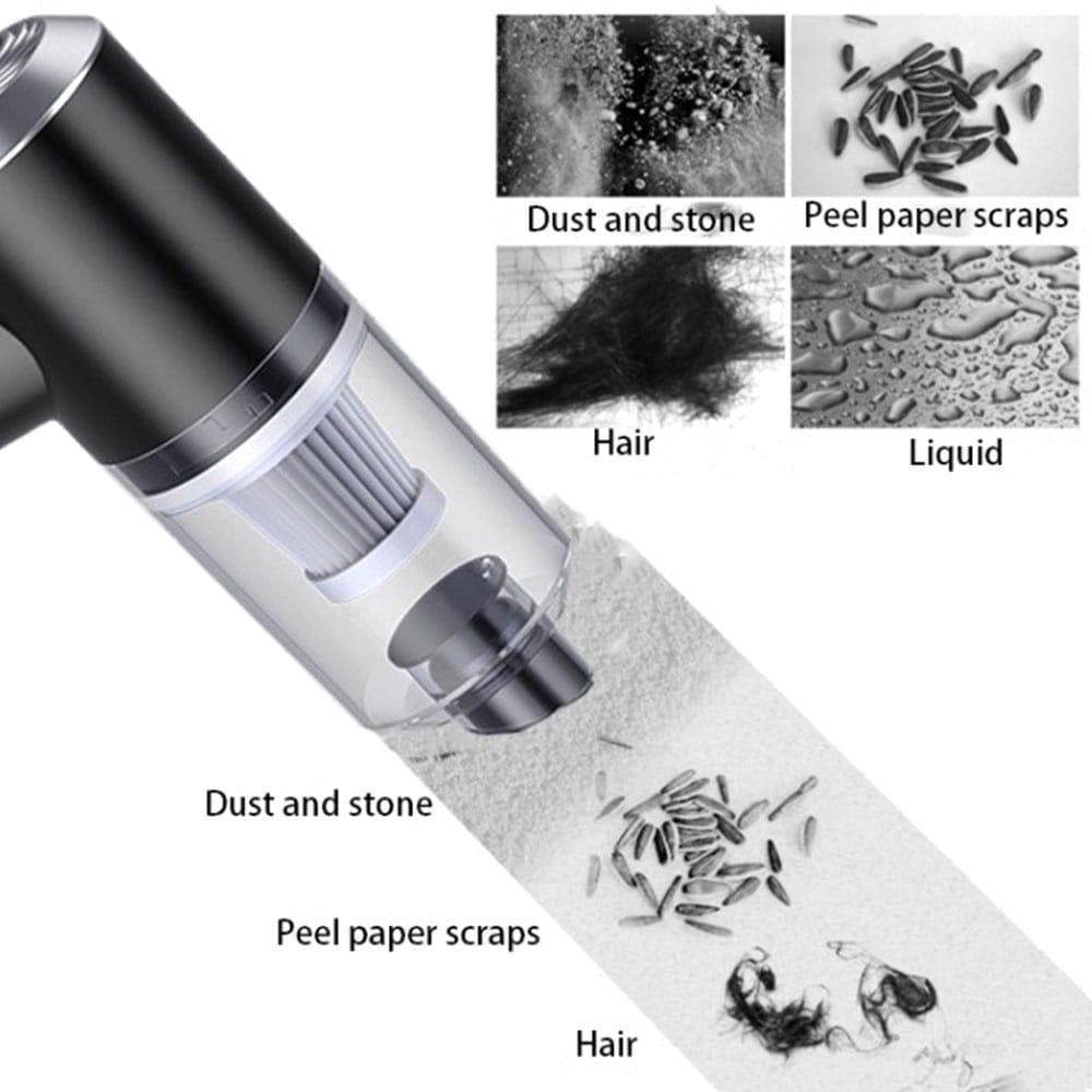 Wireless Car Vacuum Cleaner with LED Light Black