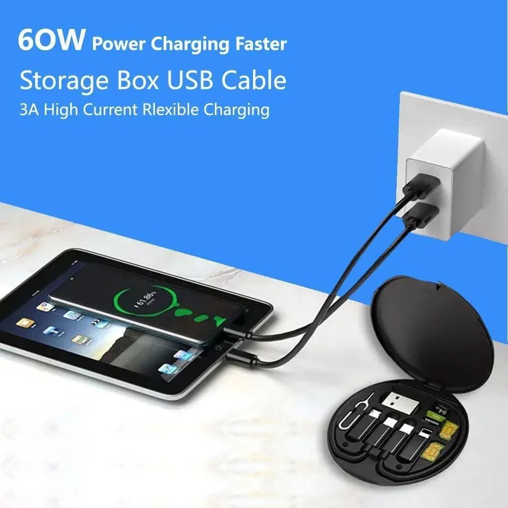 5-in-1 60W Fast Charging Cable Set Black
