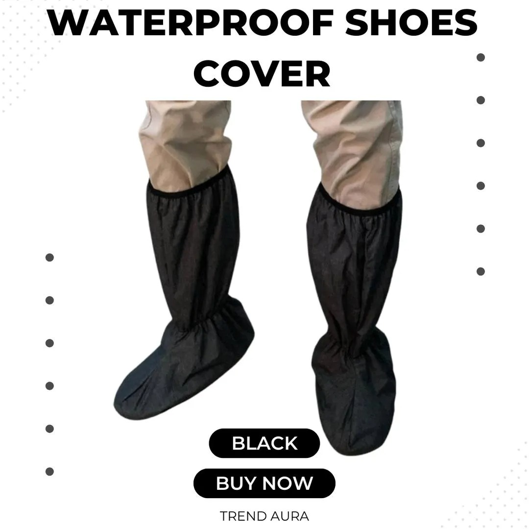 Waterproof Shoe Covers Black All Sizes (Men & Women)