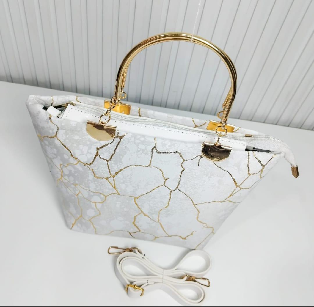 Chic Girl's Velvet Printed Hand Bag