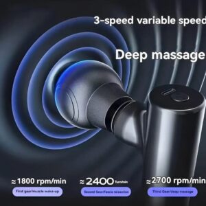 Mini Massager Gun Black ABS Portable