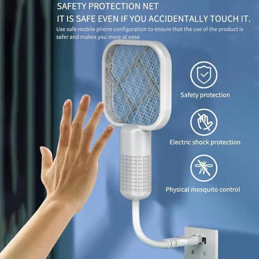Electric Mosquito Swatter with Safety & USB Charging