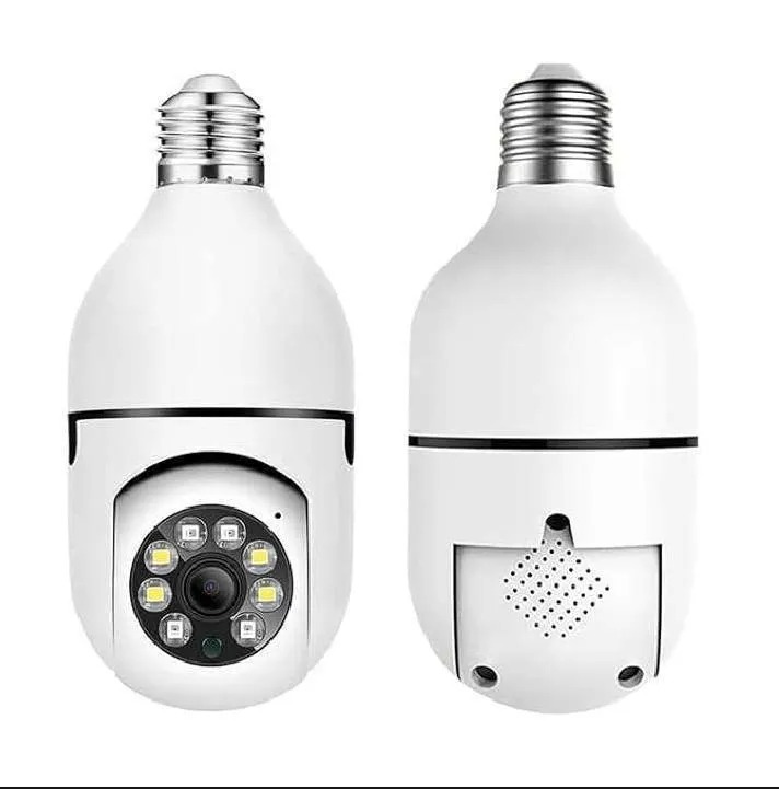 Security Camera Light Bulb White ABS 360 Degree