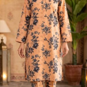 Polo Cotton Floral 2Pc Suit Peach