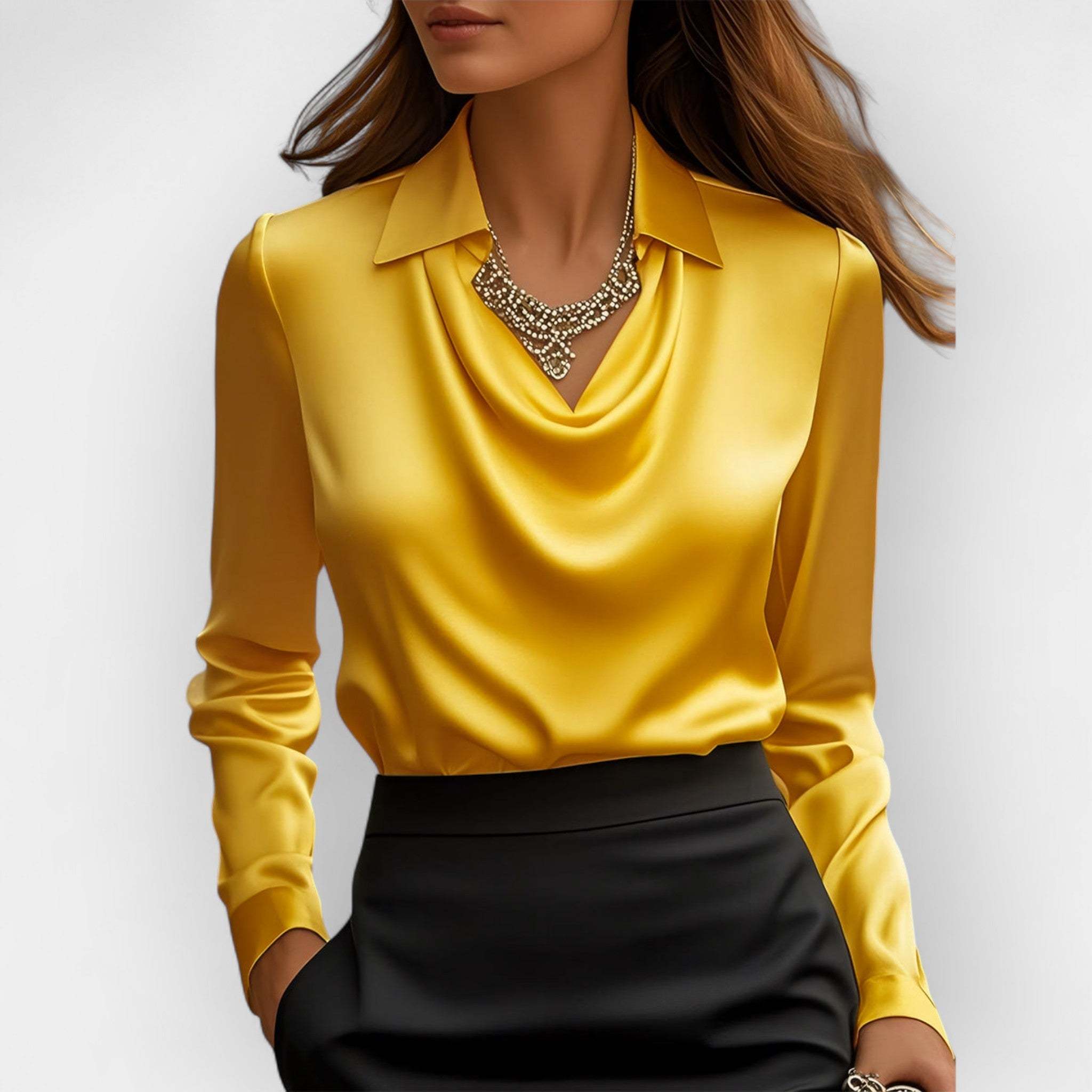 Women's Swing Collar Draped Shirts