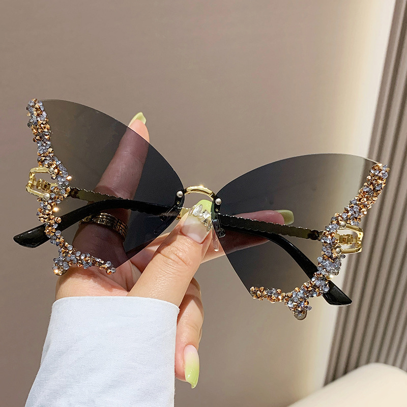Luxury Diamond Butterfly Sunglasses Women Brand Y2K