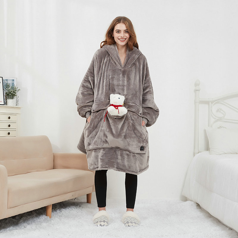 USB Heated Wearable Hoodie Blanket Oversized