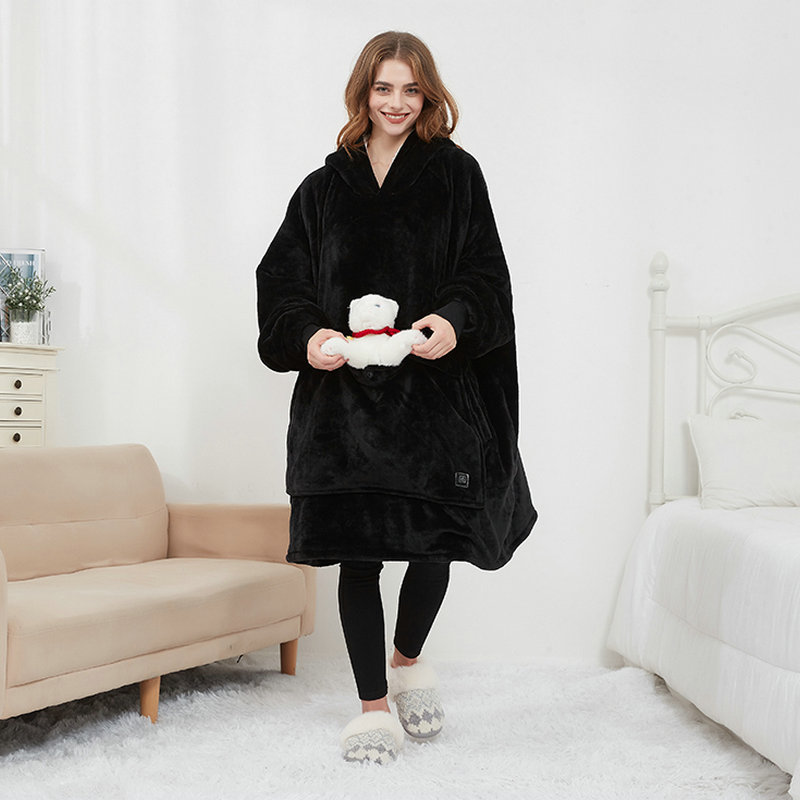 USB Heated Wearable Hoodie Blanket Oversized
