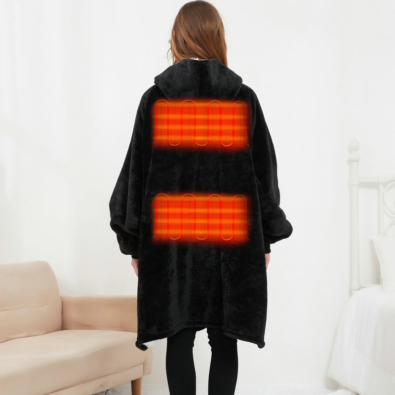 USB Heated Wearable Hoodie Blanket Oversized