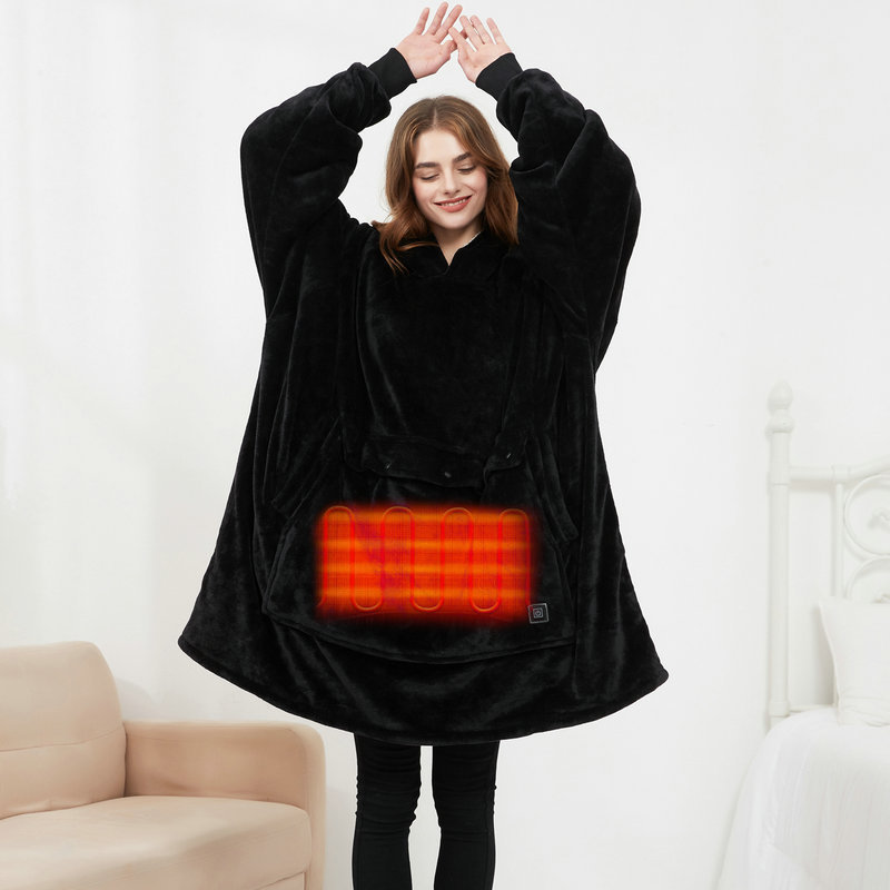 USB Heated Wearable Hoodie Blanket Oversized