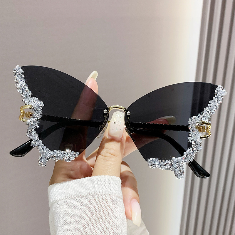 Luxury Diamond Butterfly Sunglasses Women Brand Y2K