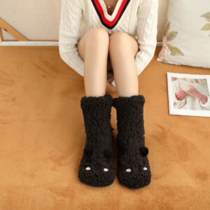 New Winter Female Floor Coral Thickening Plus Velvet Warm Home Sleep Socks