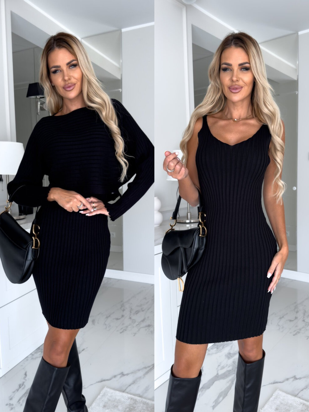 2pcs Suit Women's Solid Stripe Long-sleeved Top