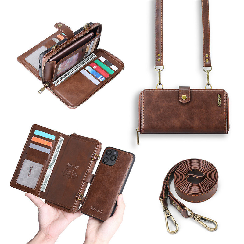 Detachable Wallet Backpack Strong Adsorption Leather Flip Phone Cases Iphone